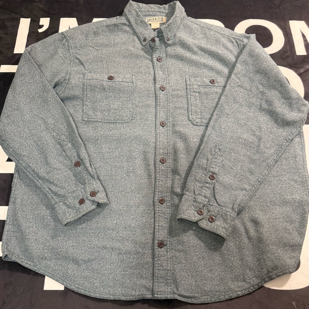 Duluth Trading Co Men's Blue Button-Down Shirt